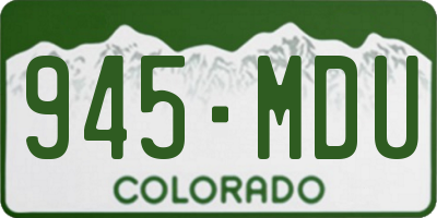 CO license plate 945MDU