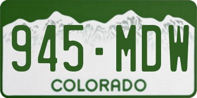 CO license plate 945MDW