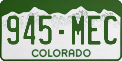 CO license plate 945MEC