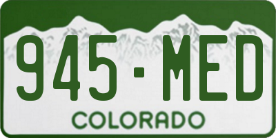 CO license plate 945MED