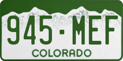 CO license plate 945MEF