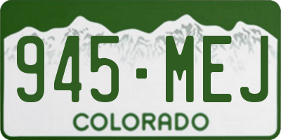 CO license plate 945MEJ