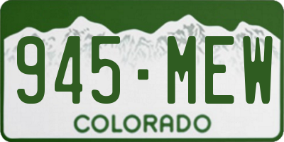 CO license plate 945MEW