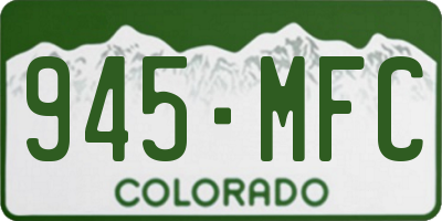 CO license plate 945MFC