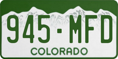 CO license plate 945MFD