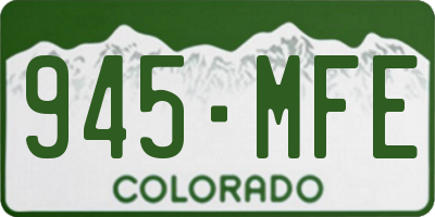 CO license plate 945MFE