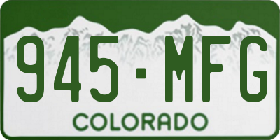 CO license plate 945MFG