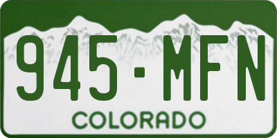CO license plate 945MFN