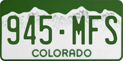 CO license plate 945MFS