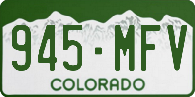CO license plate 945MFV