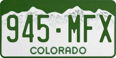 CO license plate 945MFX
