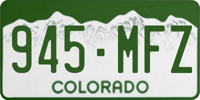 CO license plate 945MFZ