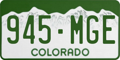 CO license plate 945MGE