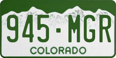 CO license plate 945MGR