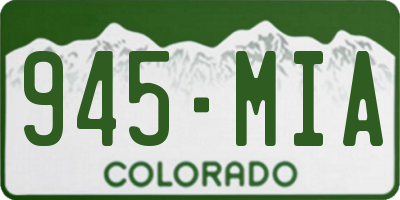 CO license plate 945MIA