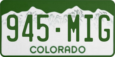 CO license plate 945MIG