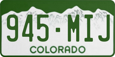 CO license plate 945MIJ