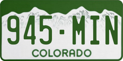 CO license plate 945MIN