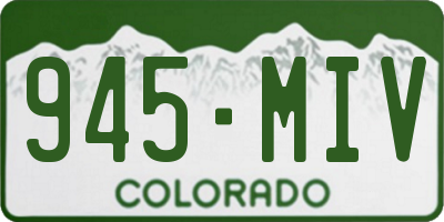 CO license plate 945MIV