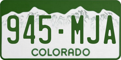 CO license plate 945MJA
