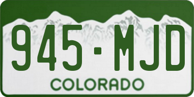 CO license plate 945MJD
