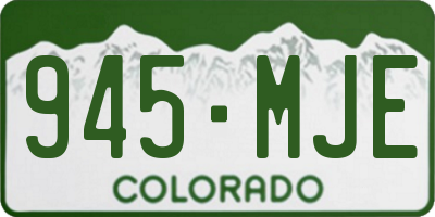 CO license plate 945MJE