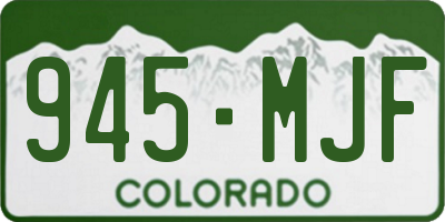 CO license plate 945MJF