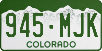 CO license plate 945MJK