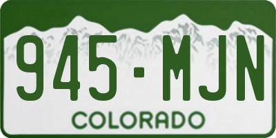 CO license plate 945MJN