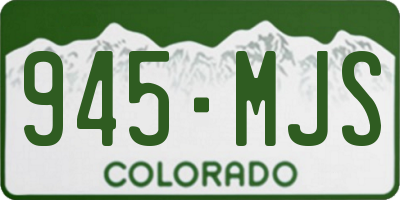 CO license plate 945MJS