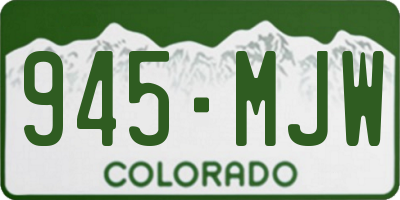 CO license plate 945MJW