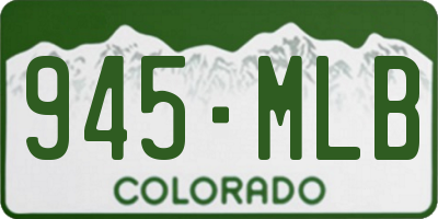 CO license plate 945MLB