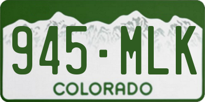 CO license plate 945MLK