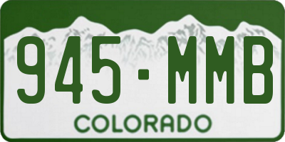 CO license plate 945MMB