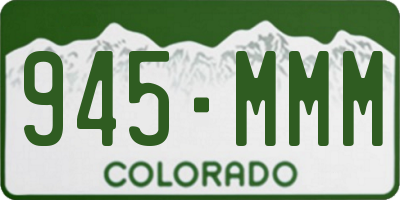 CO license plate 945MMM