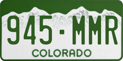CO license plate 945MMR