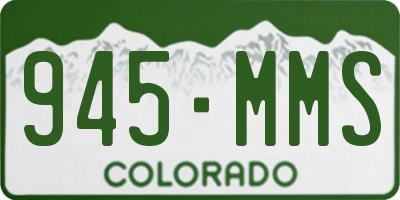 CO license plate 945MMS