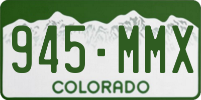 CO license plate 945MMX