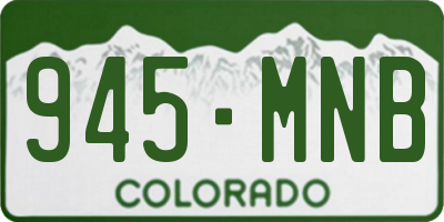 CO license plate 945MNB