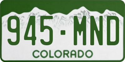 CO license plate 945MND