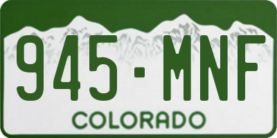 CO license plate 945MNF
