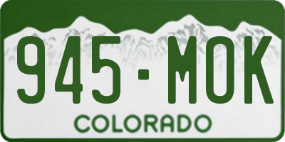 CO license plate 945MOK