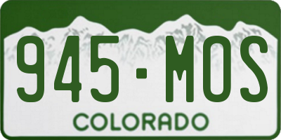 CO license plate 945MOS