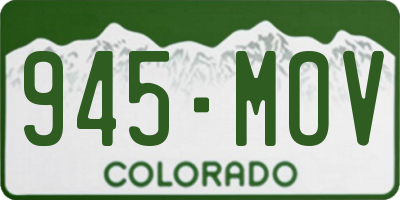 CO license plate 945MOV