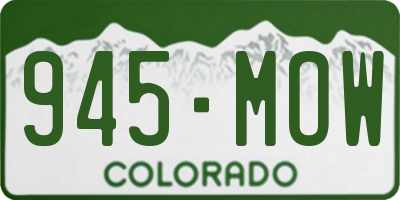 CO license plate 945MOW