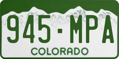 CO license plate 945MPA