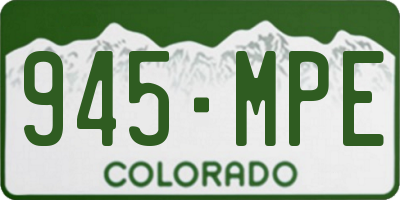 CO license plate 945MPE