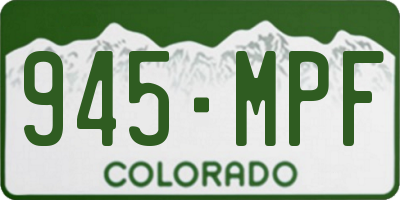 CO license plate 945MPF