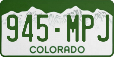 CO license plate 945MPJ