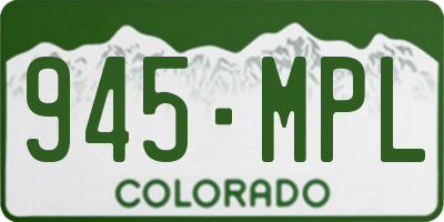 CO license plate 945MPL
